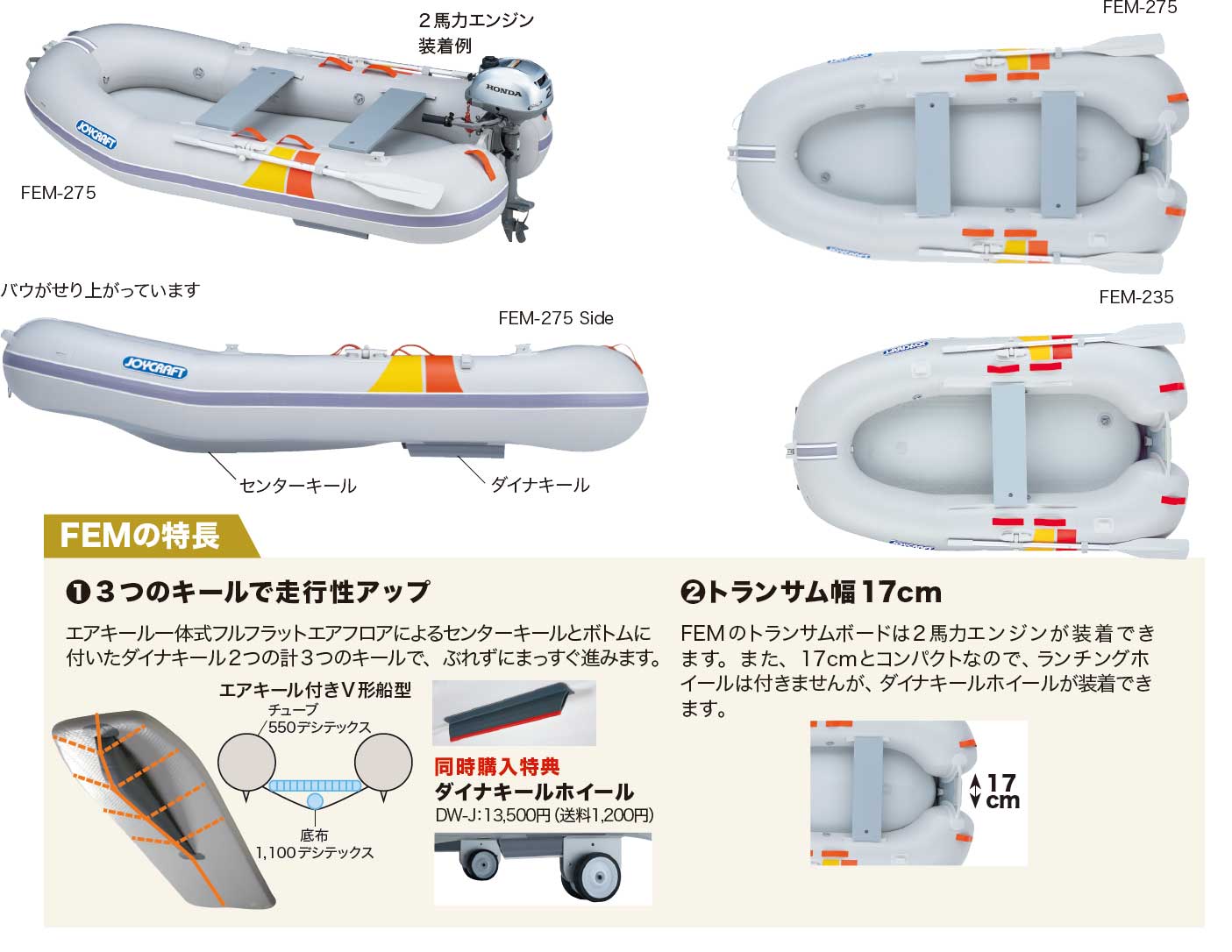 JOYCRAFT Rowing Power Boat FEM 特徴